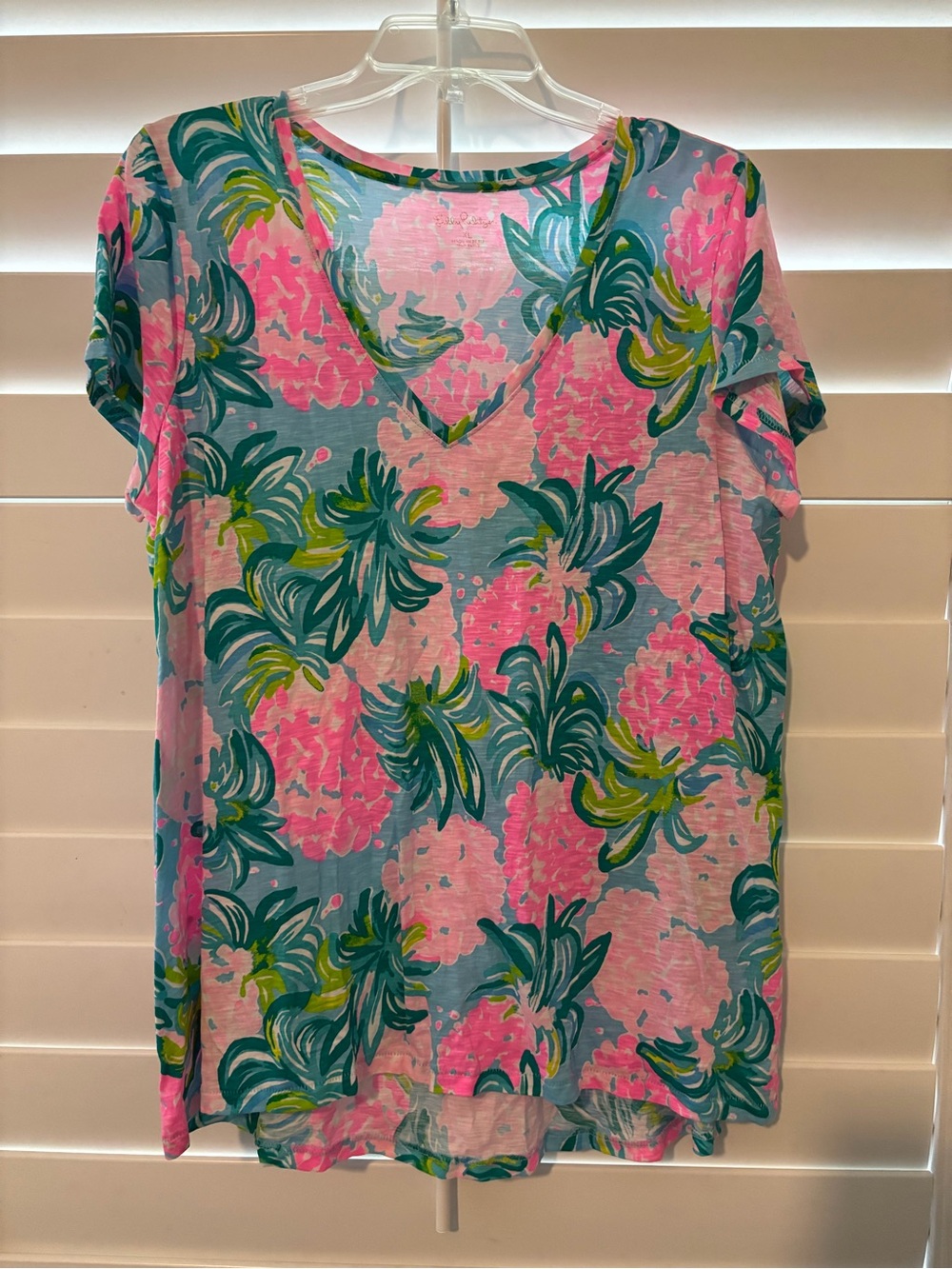 Lilly Pulitzer Pink and Teal Floral Tee